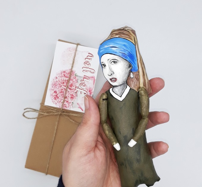 Girl With The Pearl Earring - Jan Vermeer - Famous character painting - Art teacher gift - Collectible figurine hand painted