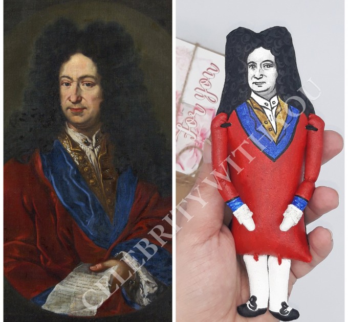 Gottfried Leibniz scientist figurine, mathematician, natural philosopher Enlightenment, math history - Math Teacher Gift, deck accessories for office - Collectible scientist doll hand painted + Mini Books