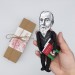 Gottlob Frege German philosopher action figure 1:12, logician, mathematician - logic philosophy - a unique collection for smart people, Math teacher gift - collectible philosopher finger puppet hand painted + miniature book