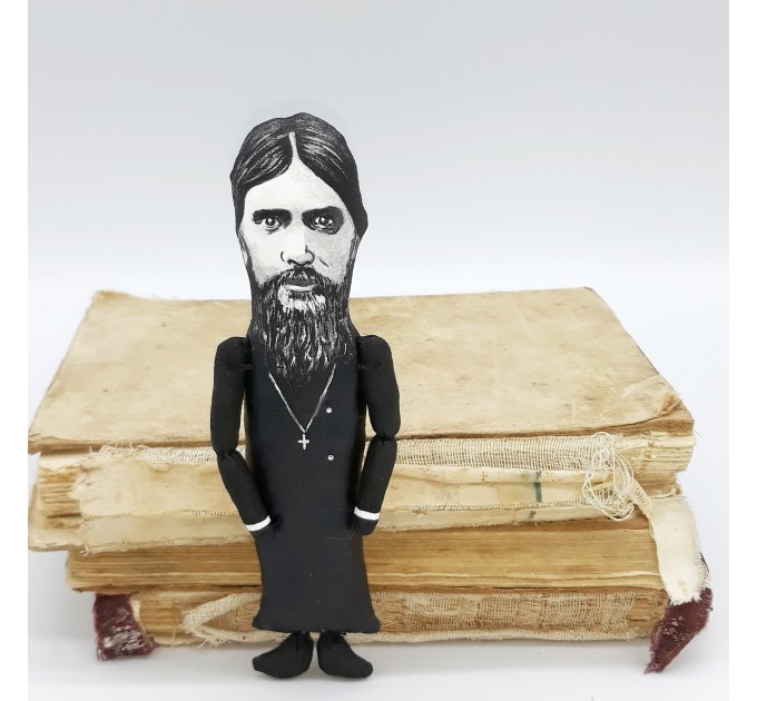 Grigori Rasputin Russian mystic, Russia History - history teacher gift - historical figure, Collectible portrait cloth doll hand painted