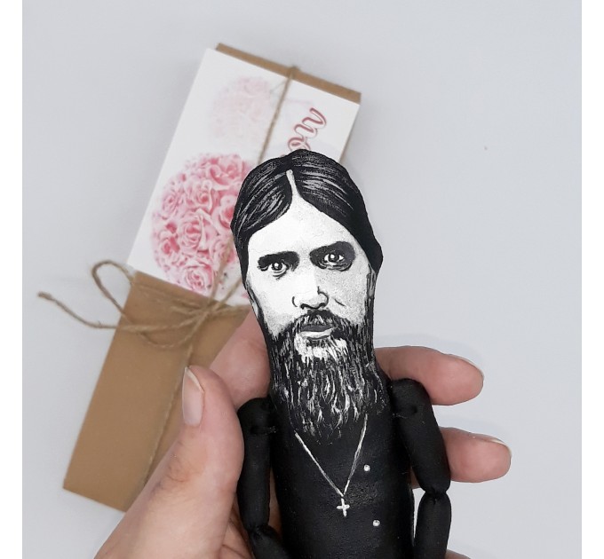 Grigori Rasputin Russian mystic, Russia History - history teacher gift - historical figure, Collectible portrait cloth doll hand painted