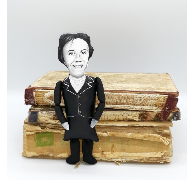 Harper Lee famous women author figure, Gift for Reader, book shelf decor - Collectible doll