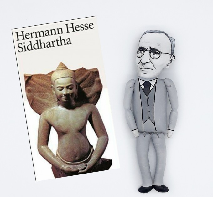 Hermann Hesse poet, novelist - Siddhartha - Reader gifts - book shelf decoration - Collectible figurine hand painted  + Miniature Book