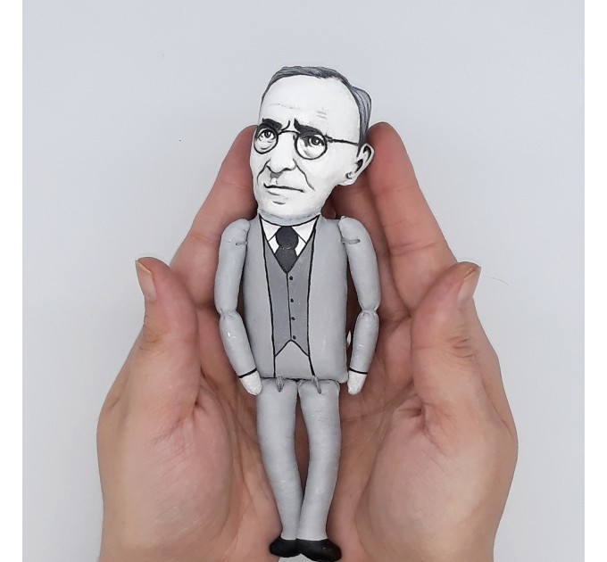 Hermann Hesse novelist figure, Reader gift! Collectible doll + miniature book