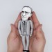 Hermann Hesse novelist figure, Reader gift! Collectible doll + miniature book