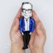 Famous American writer of science fiction, author - Sci Fi Gift Ideas - doll hand painted + Mini Books