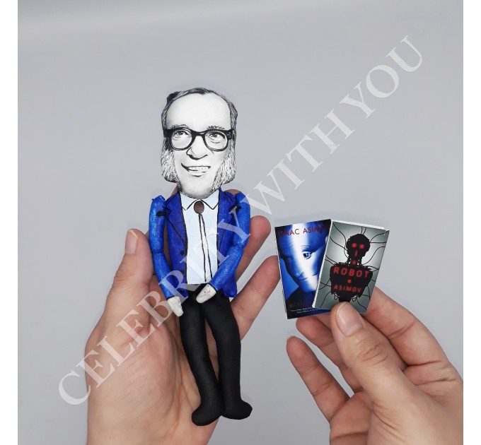 Famous American writer of science fiction, author - Sci Fi Gift Ideas - doll hand painted + Mini Books