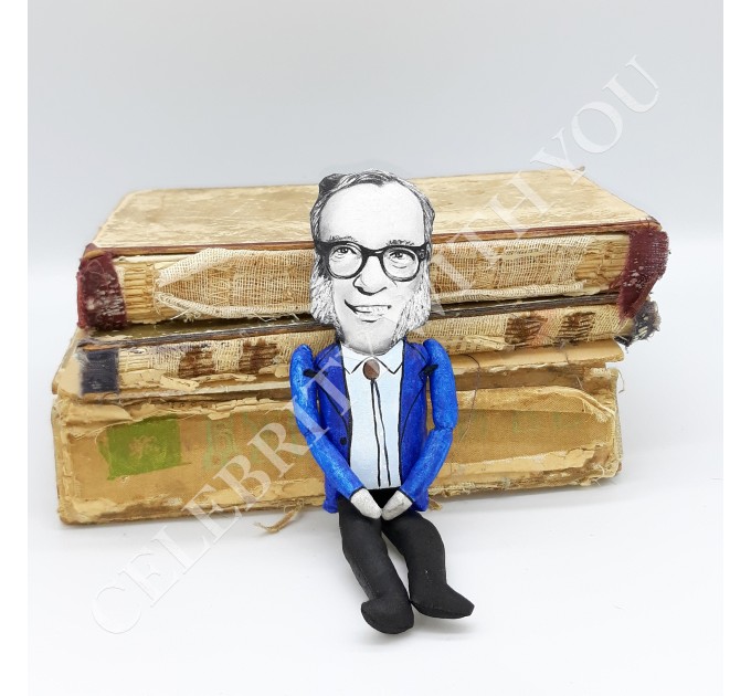 Famous American writer of science fiction, author - Sci Fi Gift Ideas - doll hand painted + Mini Books