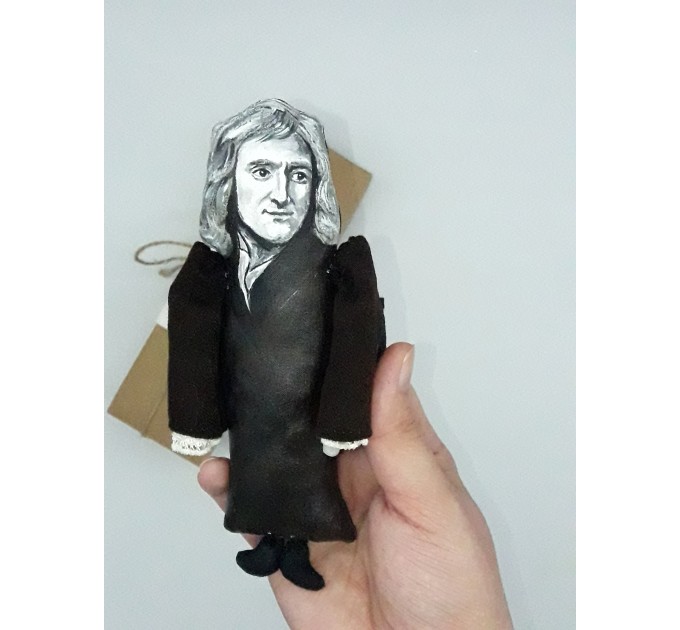 Isaac Newton scientist action figure 1:12 - a unique collection for smart people, Science teacher gift - Collectible scientist doll hand painted + Miniature Book