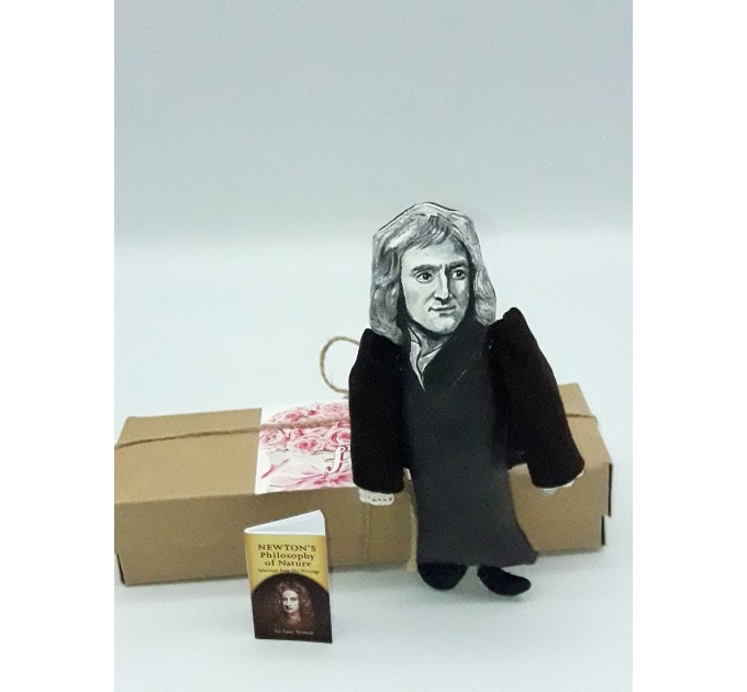 Isaac Newton scientist action figure 1:12 - a unique collection for smart people, Science teacher gift - Collectible scientist doll hand painted + Miniature Book