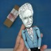 Jacques Derrida French philosopher action figure 1:12, little thinker doll - Philosophy Gift   
 reader office art - Collectible philosopher handmade finger puppet hand painted + Miniature Book