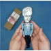 Jacques Derrida French philosopher action figure 1:12, little thinker doll - Philosophy Gift   
 reader office art - Collectible philosopher handmade finger puppet hand painted + Miniature Book