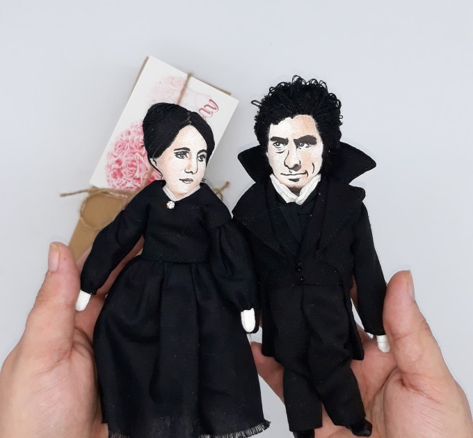 Jane Eyre & Mr. Rochester's dolls - Charlotte Bronte inspired - Set of 2 collectible dolls hand painted