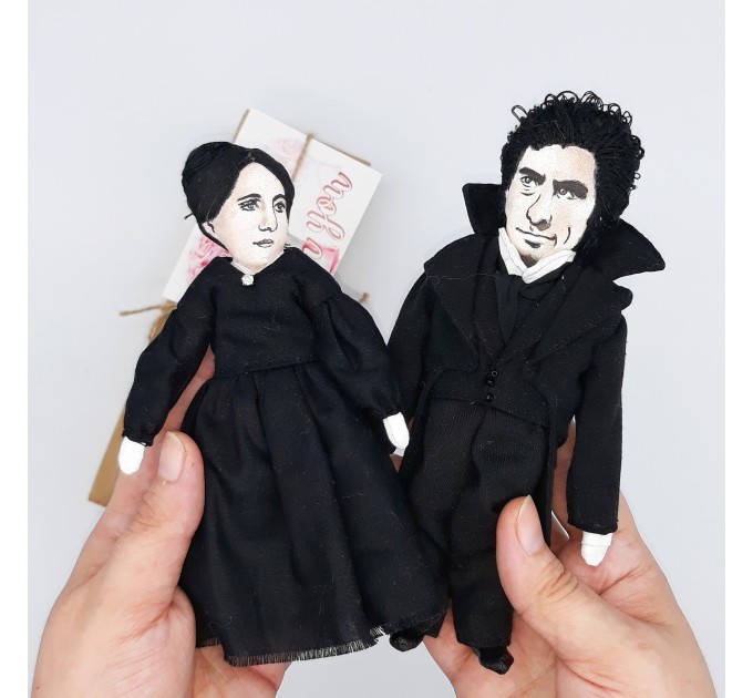 Jane Eyre & Mr. Rochester's dolls - Charlotte Bronte inspired - Set of 2 collectible dolls hand painted