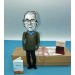 Jean Baudrillard philosopher action figure 1:12, French sociologist, cultural theorist - a unique collection for smart people, Readers gift - Collectible philosopher finger puppet hand painted + miniature books