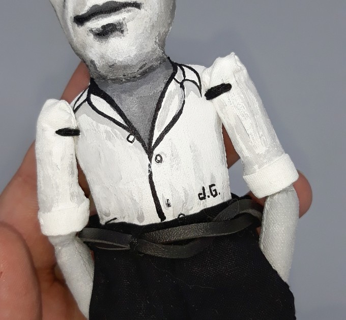 Jean Genet literary figurine, French novelist, playwright, poet, essayist political activist - Literary fans, Book lover gift - Thoughtful gift - Collectible handmade doll hand painted + Miniature Book