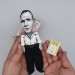 Jean Genet literary figurine, French novelist, playwright, poet, essayist political activist - Literary fans, Book lover gift - Thoughtful gift - Collectible handmade doll hand painted + Miniature Book