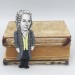 Jean-Jacques Rousseau figurine, political philosopher, writer, composer - Philosopher Gifts For Writers & Poetry - finger puppet theater - Collectible little thinkers doll hand painted + Miniature Books