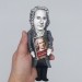 Jean-Jacques Rousseau figurine, political philosopher, writer, composer - Philosopher Gifts For Writers & Poetry - finger puppet theater - Collectible little thinkers doll hand painted + Miniature Books