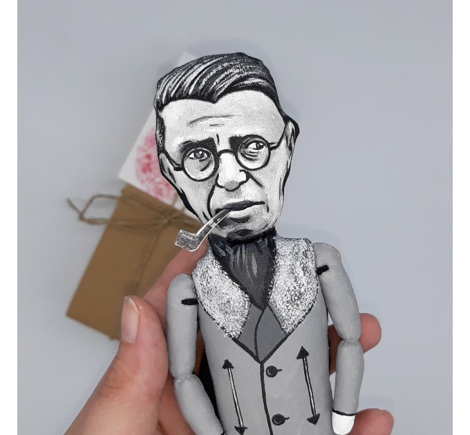 Jean Paul Sartre French philosopher figurine - Philosophy Teacher Gift!