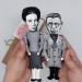 Jean Paul Sartre finger puppet, French philosopher, screenwriter, political activist, literary critic - Philosophy Teacher Gift - hand painted doll
