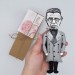 Jean Paul Sartre finger puppet, French philosopher, screenwriter, political activist, literary critic - Philosophy Teacher Gift - hand painted doll