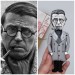 Jean Paul Sartre finger puppet, French philosopher, screenwriter, political activist, literary critic - Philosophy Teacher Gift - hand painted doll