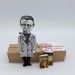 Jean Paul Sartre figurine, French philosopher - Philosophy Teacher Gift - Collectible hand painted doll + miniature book