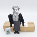 Johannes Gutenberg scientist action figure 1:12, inventor, printer, publisher - bookshelf decor, a unique collection for smart people - historical ornament - Collectible scientist finger puppet hand painted + miniature book