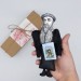 Johannes Gutenberg scientist action figure 1:12, inventor, printer, publisher - bookshelf decor, a unique collection for smart people - historical ornament - Collectible scientist finger puppet hand painted + miniature book