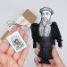 Johannes Gutenberg scientist action figure 1:12, inventor, printer, publisher - bookshelf decor, a unique collection for smart people - historical ornament - Collectible scientist finger puppet hand painted + miniature book