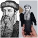 Johannes Gutenberg scientist action figure 1:12, inventor, printer, publisher - bookshelf decor, a unique collection for smart people - historical ornament - Collectible scientist finger puppet hand painted + miniature book