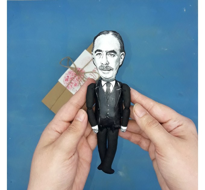 John Maynard Keynes English economist political economy - Funny Economist gift, a unique collection for smart people - Collectible action figure 1:12 hand painted + miniature book