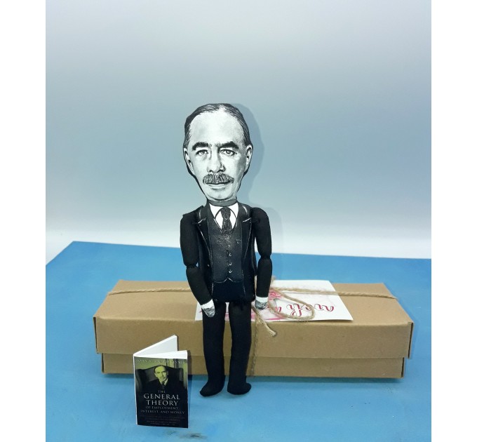 John Maynard Keynes English economist political economy - Funny Economist gift, a unique collection for smart people - Collectible action figure 1:12 hand painted + miniature book