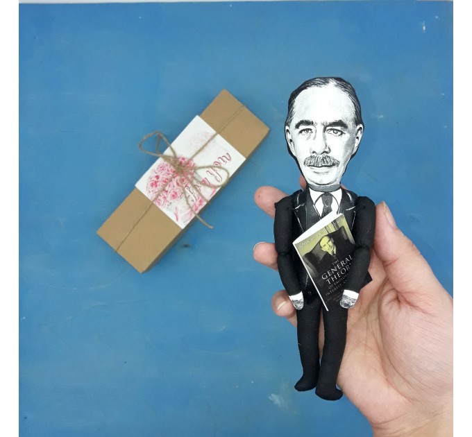 John Maynard Keynes English economist political economy - Funny Economist gift, a unique collection for smart people - Collectible action figure 1:12 hand painted + miniature book