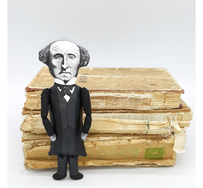 John Stuart Mill philosopher figure, Philosophy teacher gift - Collectible doll