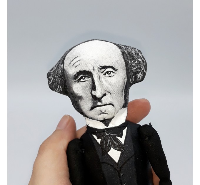 John Stuart Mill philosopher figure, Philosophy teacher gift - Collectible doll