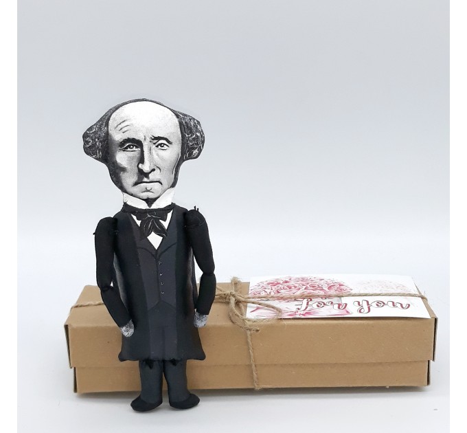 John Stuart Mill philosopher figure, Philosophy teacher gift - Collectible doll