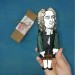 Jonathan Swift satirist, essayist, author - Literary gift - Book club gift -  Collectible literary handmade figurine hand painted + miniature book