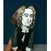 Jonathan Swift satirist, essayist, author - Literary gift - Book club gift -  Collectible literary handmade figurine hand painted + miniature book