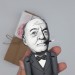 José Ortega y Gasset literary figurine, Spanish philosopher, essayist - Gifts for Readers & Writers - Book shelf decoration - Collectible philosopher finger puppet hand painted + Miniature Book