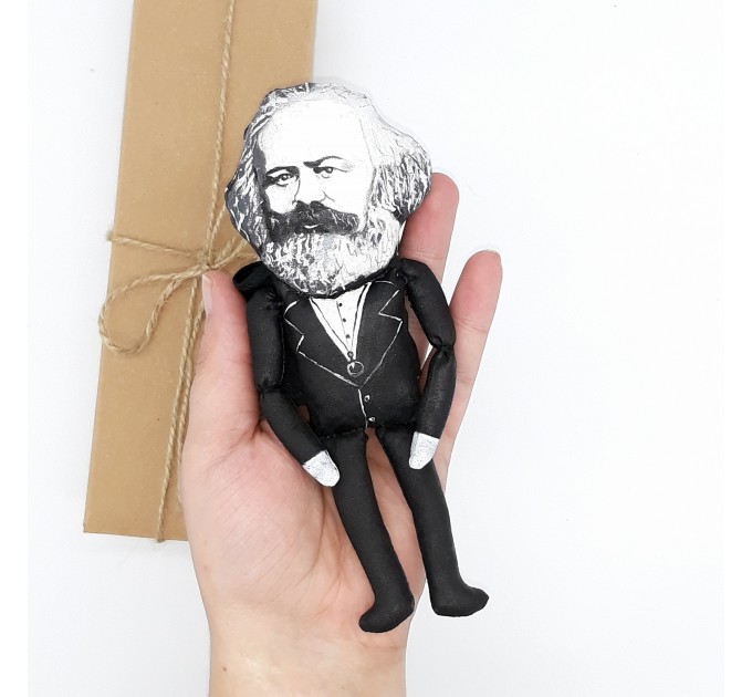 Karl Marx figure, German philosopher, communist, economist, historian, sociologist socialist - Gifts for lecturers - Collectible doll hand painted + Miniature Book