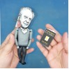 Karl Popper philosopher finger puppet 1:12, academic, social commentator - a unique collection for smart people, philosopher gift - Collectible philosopher action figure hand painted + miniature book