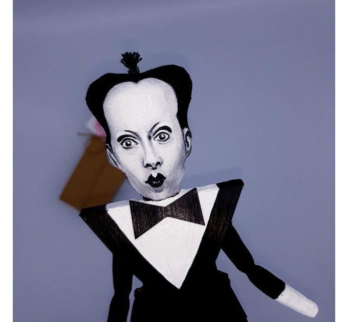 Klaus Nomi German singer - gifts for musicians, Music lover gift - Miniature cloth doll, hand painted