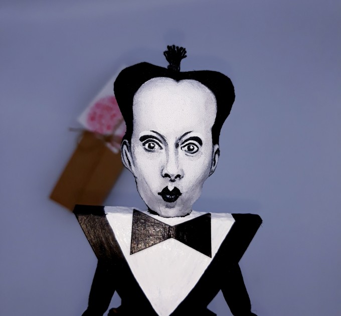 Klaus Nomi German singer - gifts for musicians, Music lover gift - Miniature cloth doll, hand painted