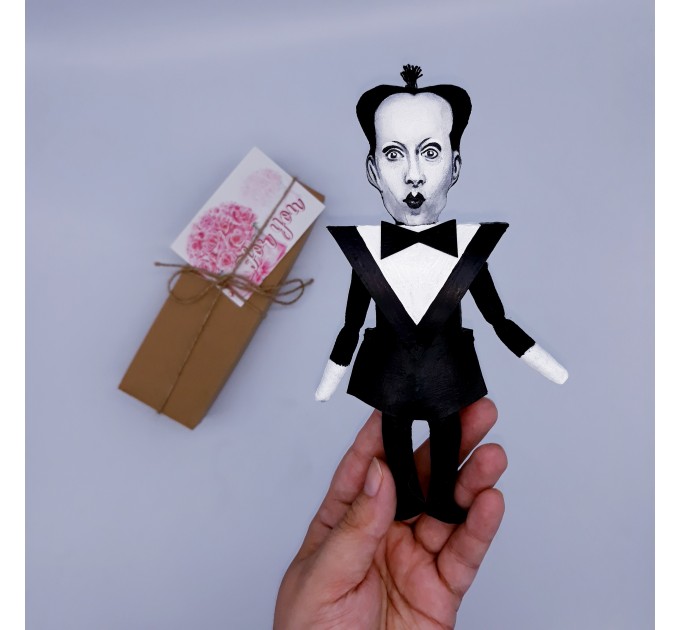 Klaus Nomi German singer - gifts for musicians, Music lover gift - Miniature cloth doll, hand painted