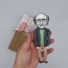 Larry David comedian, writer, actor, director, and television producer - collectible figurine, Handmade cloth doll hand painted