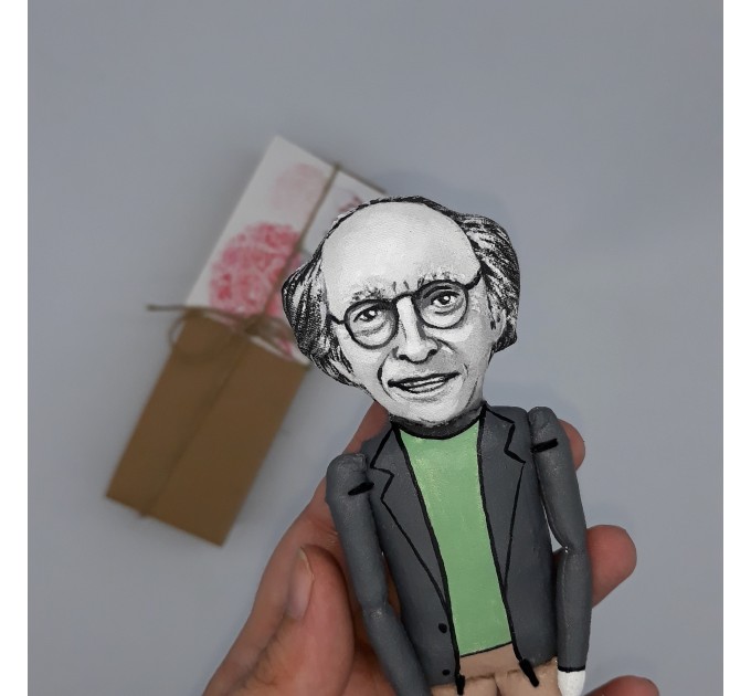 Larry David comedian, writer, actor, director, and television producer - collectible figurine, Handmade cloth doll hand painted