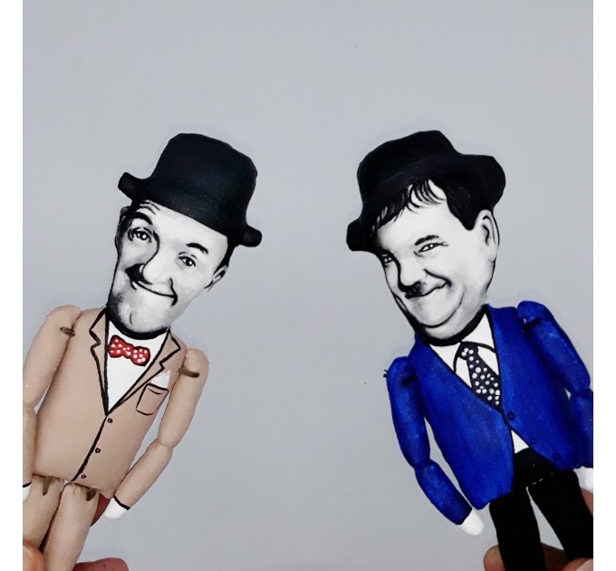 Great of the comedy duo Old Hollywood slapstick comedy - Collectible hand painted cloth doll