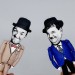 Great of the comedy duo Old Hollywood slapstick comedy - Collectible hand painted cloth doll